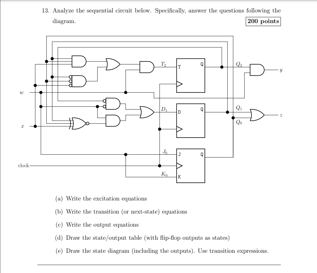 13. Analyze the sequential circuit below. | Chegg.com