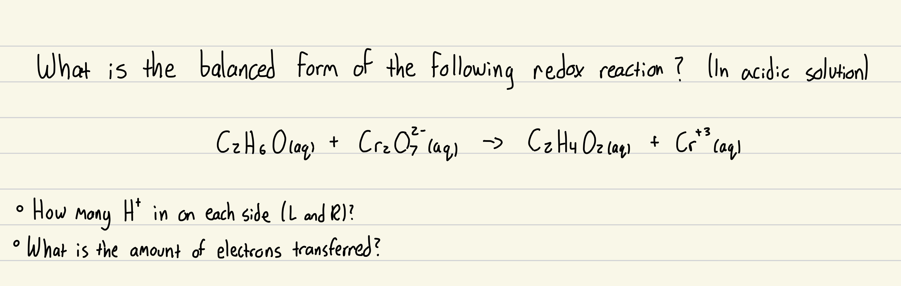 Solved What is the balanced form of the following redox | Chegg.com