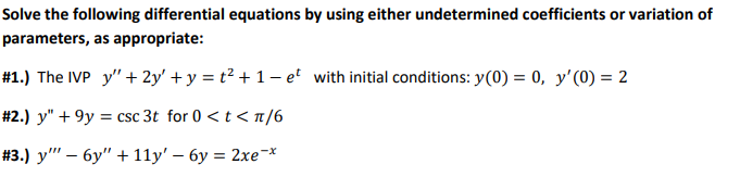 Solved Solve the following differential equations by using | Chegg.com