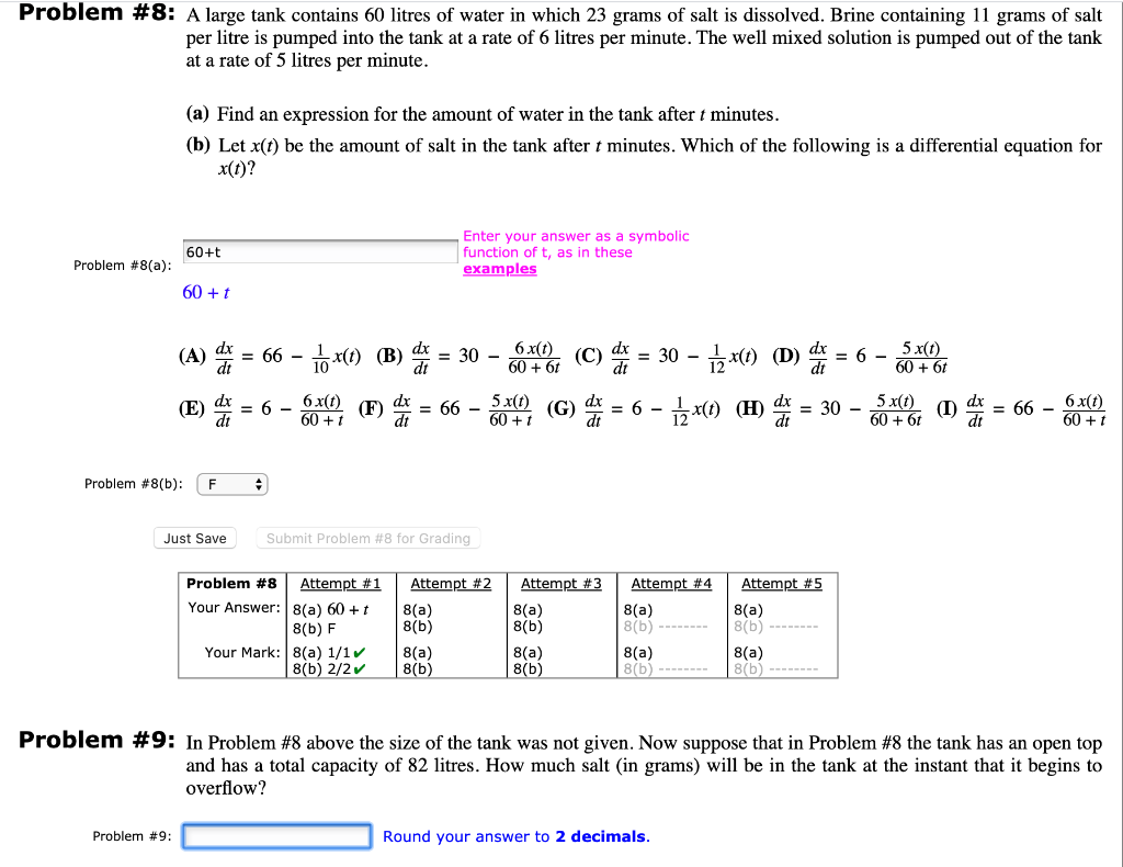 Solved Hey! Problems 8 and 9 are linked together. The | Chegg.com