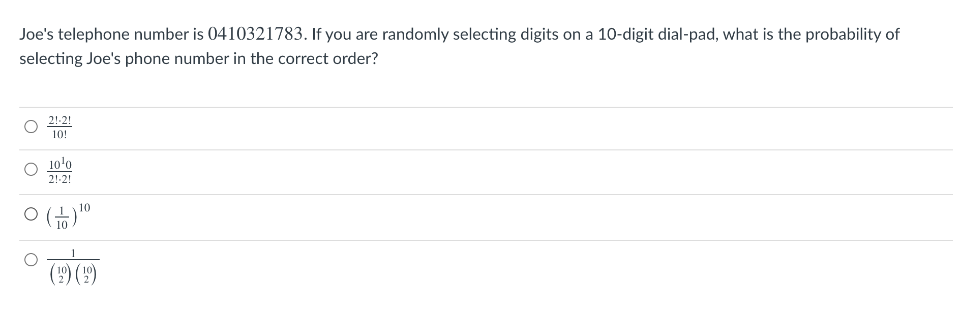 Solved Joe's telephone number is 0410321783. If you are