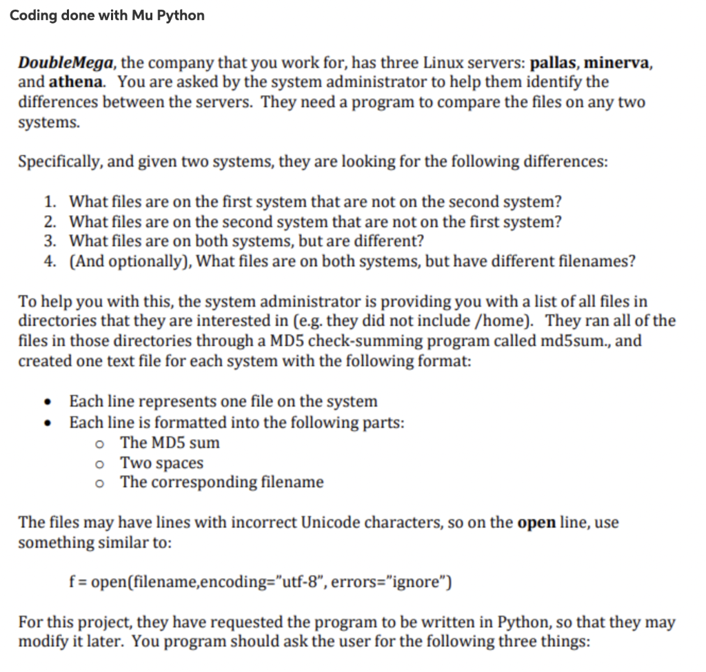 Solved Coding done with Mu Python DoubleMega, the company | Chegg.com