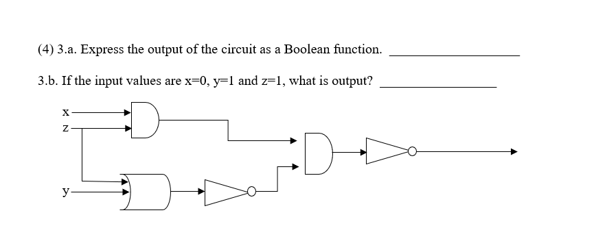 Solved (4) 3.a. Express the output of the circuit as a | Chegg.com