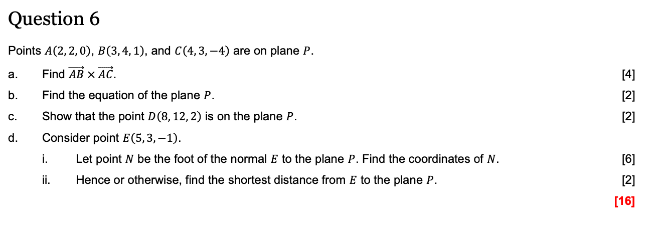 Solved Question 6 Points A 2 2 0 B 3 4 1 And C 4 3 4