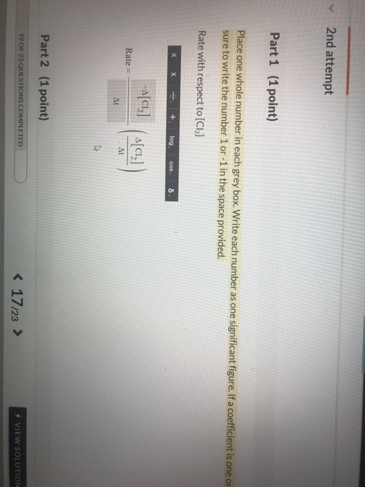 Solved 2nd attempt Part 1 (1 point) Place one whole number | Chegg.com