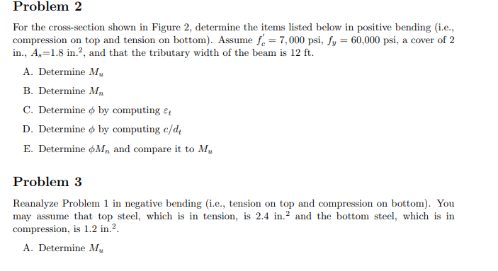 Solved Problem 2 For the cross-section shown in Figure 2, | Chegg.com