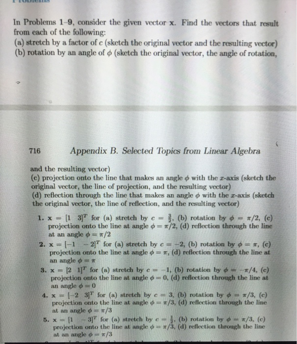 Solved In Problems 1-9, consider the given vector x. Find | Chegg.com