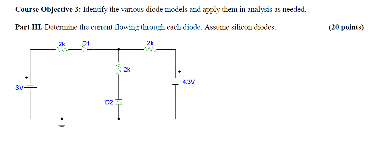 Solved Course Objective 3: Identify the various diode models | Chegg.com