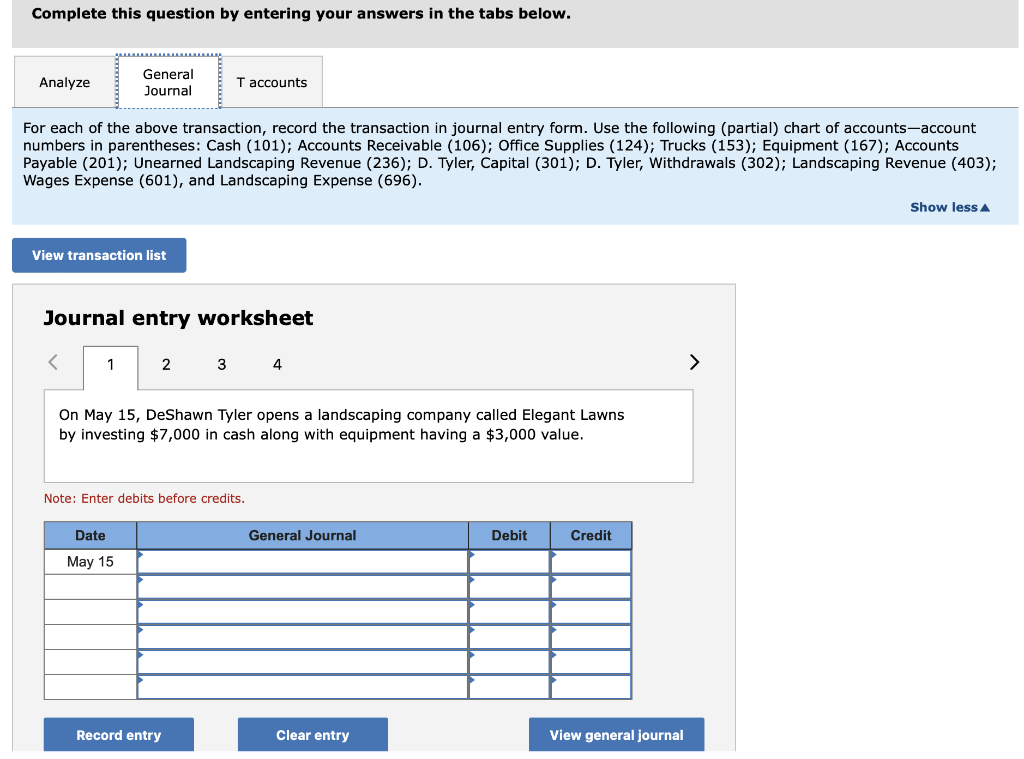 Solved For each transaction, (1) analyze the transaction | Chegg.com