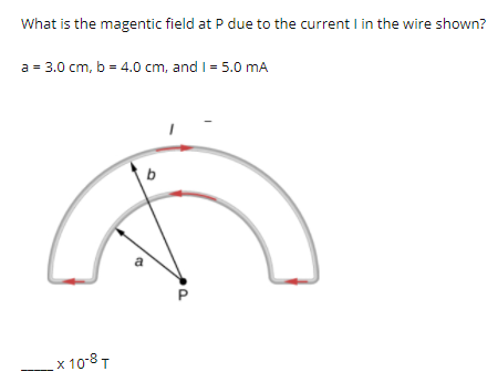 Solved What is the magentic field at P due to the current in | Chegg.com