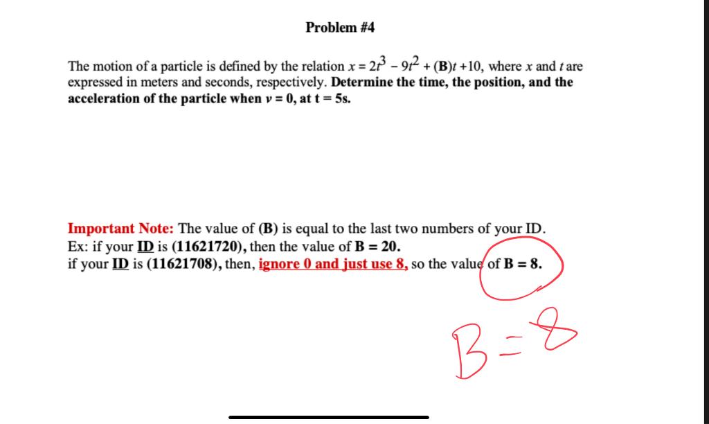 Solved Problem #4 The motion of a particle is defined by the | Chegg.com
