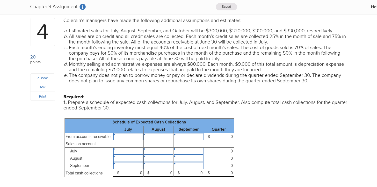 Solved Chapter 9 Assignment i Problem 9-17 Schedules of | Chegg.com