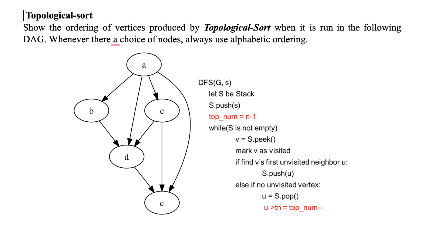 Solved |Topological-sort Show The Ordering Of Vertices | Chegg.com