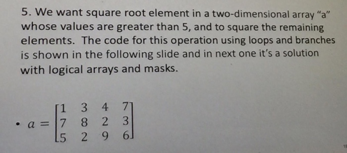 Solved 5. We want square root element in a two-dimensional | Chegg.com