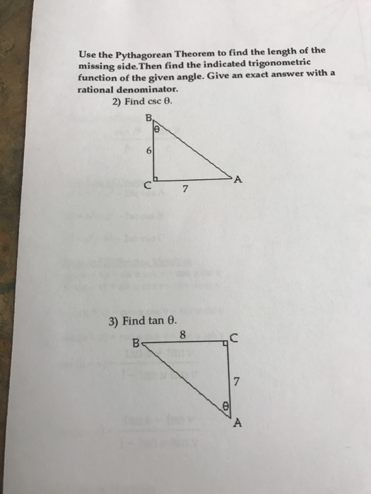 Solved Use The Pythagorean Theorem To Find The Length Of The | Chegg.com