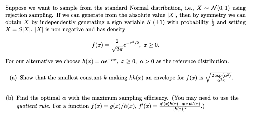 Suppose We Want To Sample From The Standard Normal Chegg Com