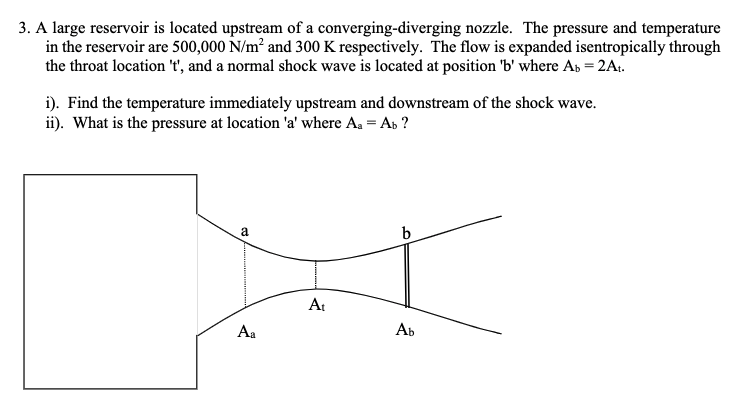 Solved 3. A large reservoir is located upstream of a | Chegg.com