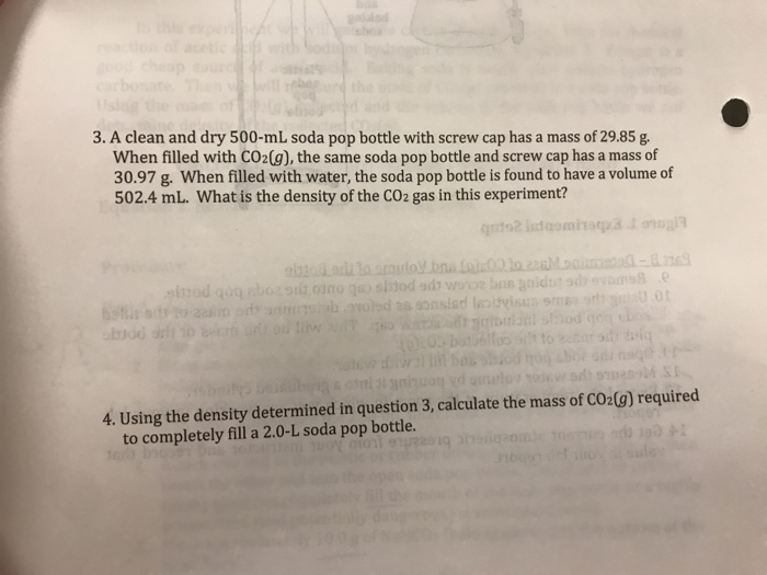 Solved Experiment 9: Mass And Density Of A Gas-Determining | Chegg.com