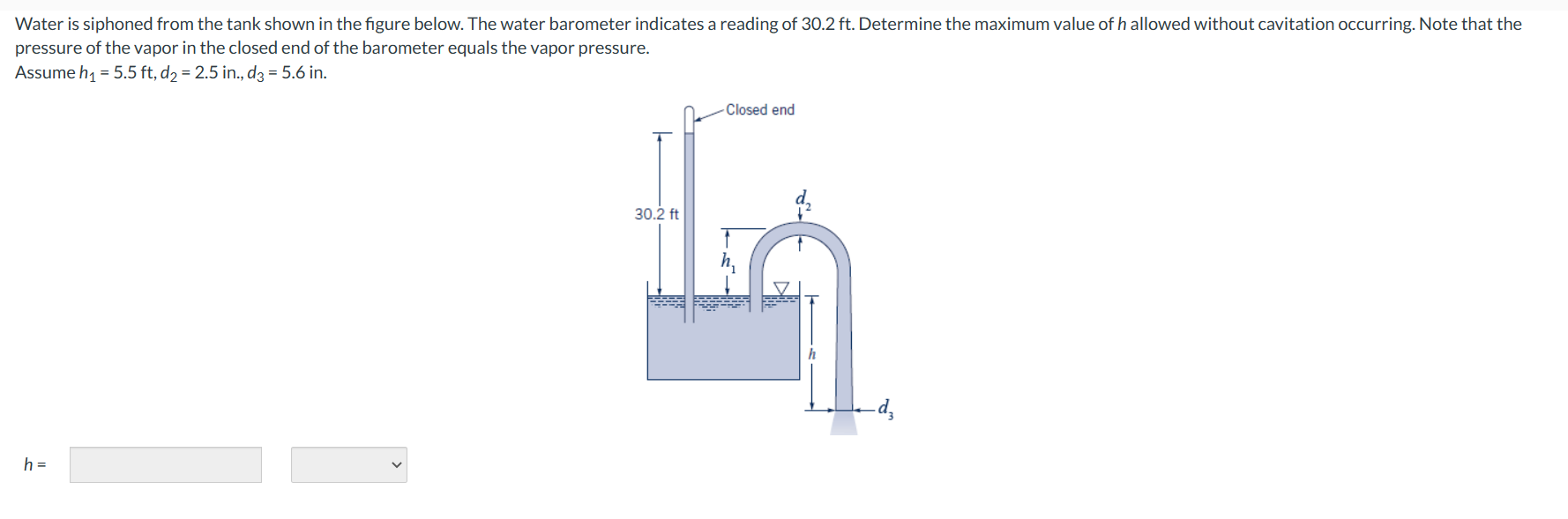 Solved Water Is Siphoned From The Tank Shown In The Figure Chegg Com