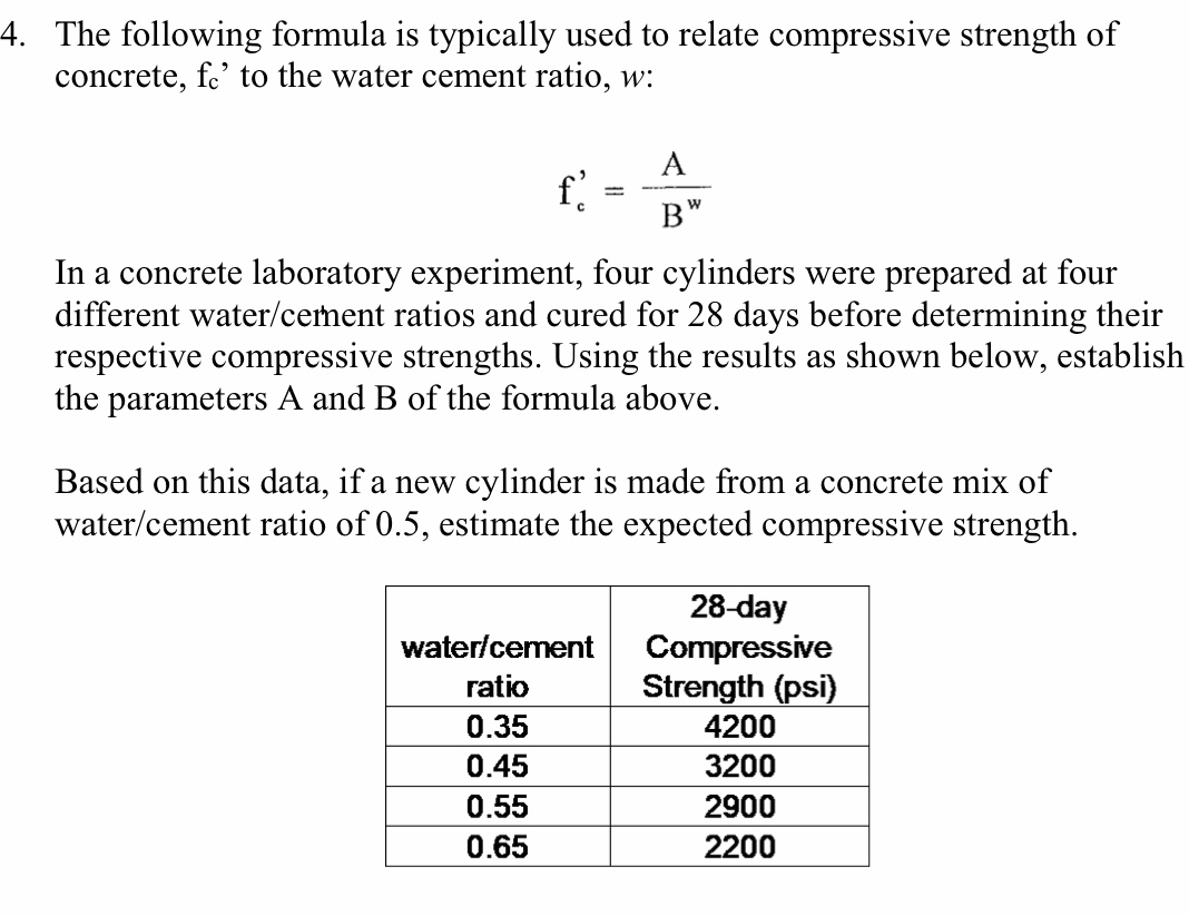 Solved 4 The Following Formula Is Typically Used To Relate Chegg