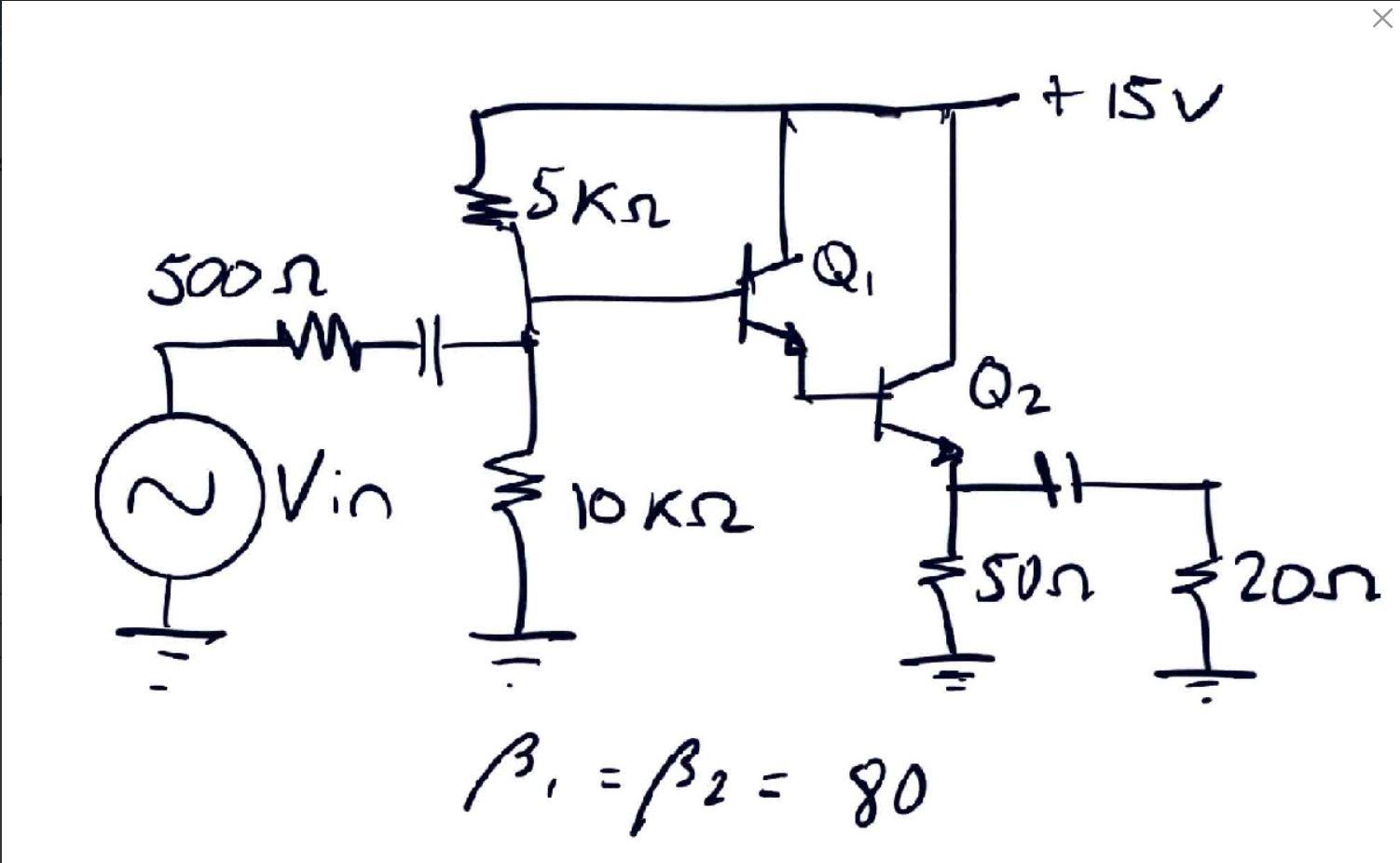 Solved For the Darlington configuration shown, calculate the