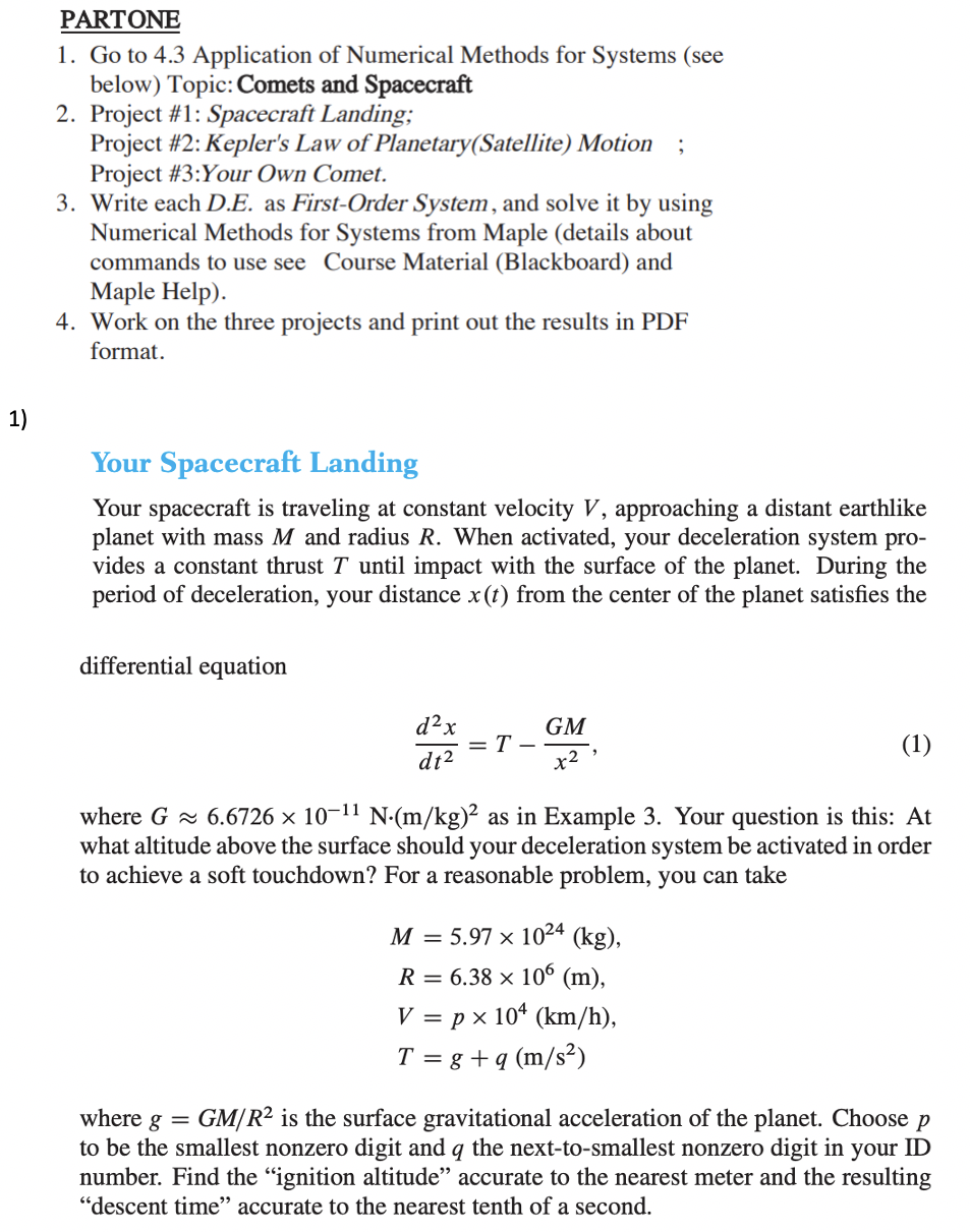 Partone 1 Go To 4 3 Application Of Numerical Meth Chegg Com