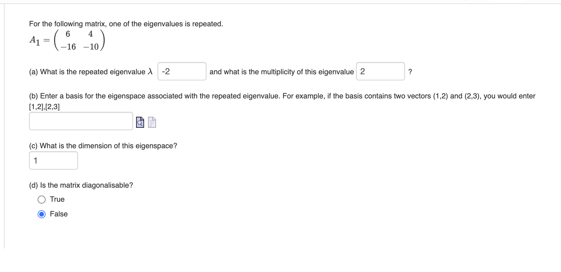 solved-for-the-following-matrix-one-of-the-eigenvalues-is-chegg