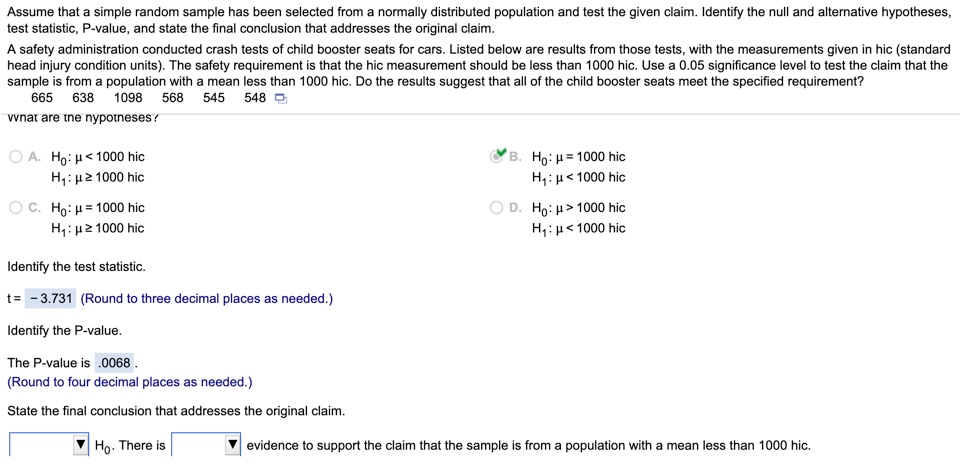 Solved Assume That A Simple Random Sample Has Been Selected | Chegg.com