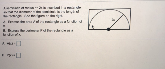find area of rectangle inscribed in semicircle