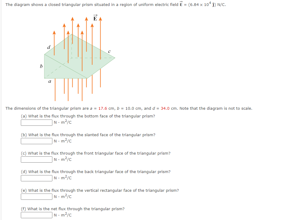 Solved The Diagram Shows A Closed Triangular Prism Situated | Chegg.com