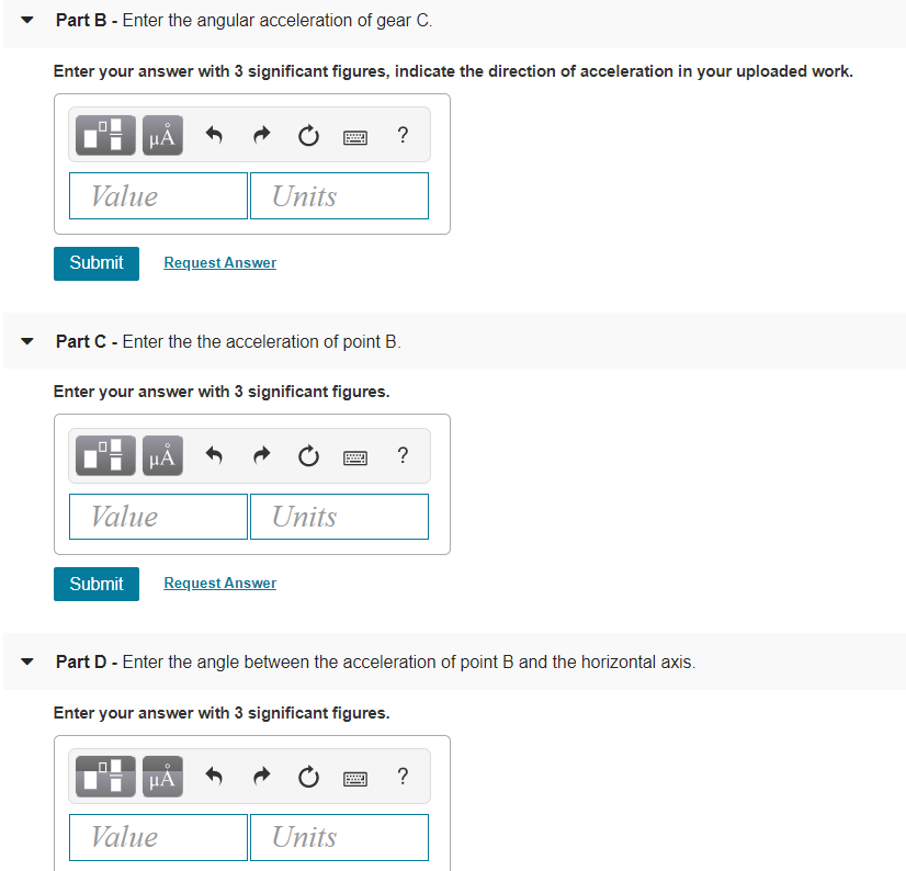Solved A gear reduction system consists of three gears A, B,