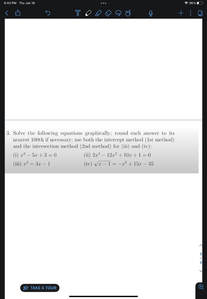 Solved 3. Solve the following equations graphically; round | Chegg.com