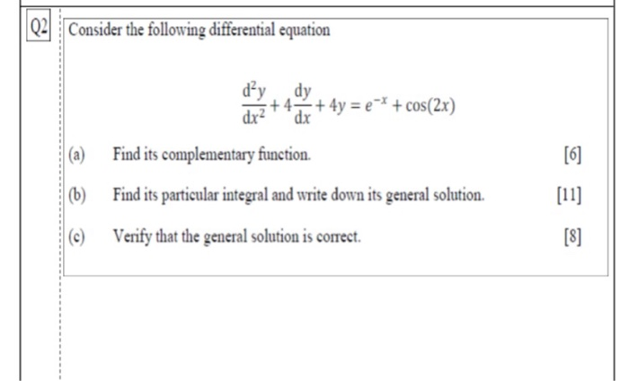 Solved Consider the following differential equation d'y dy | Chegg.com