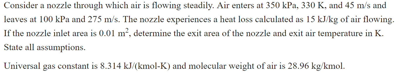 Solved Consider a nozzle through which air is flowing | Chegg.com