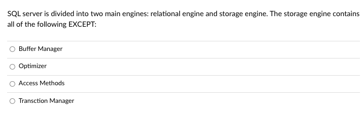 Solved SQL server is divided into two main engines: | Chegg.com