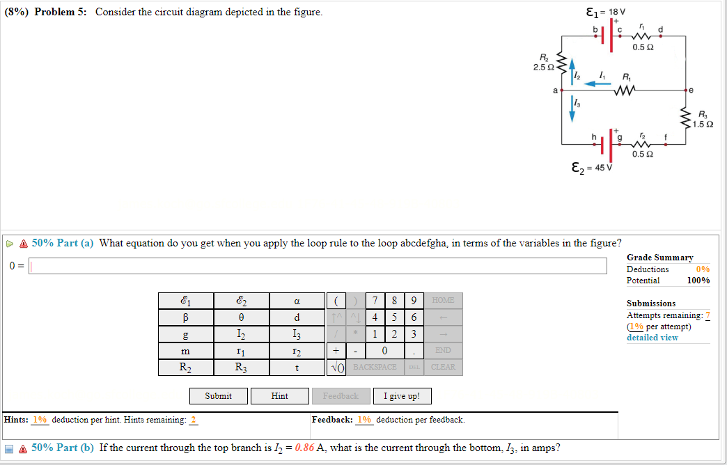 Solved (8\%) Problem 5: Consider the circuit diagram | Chegg.com