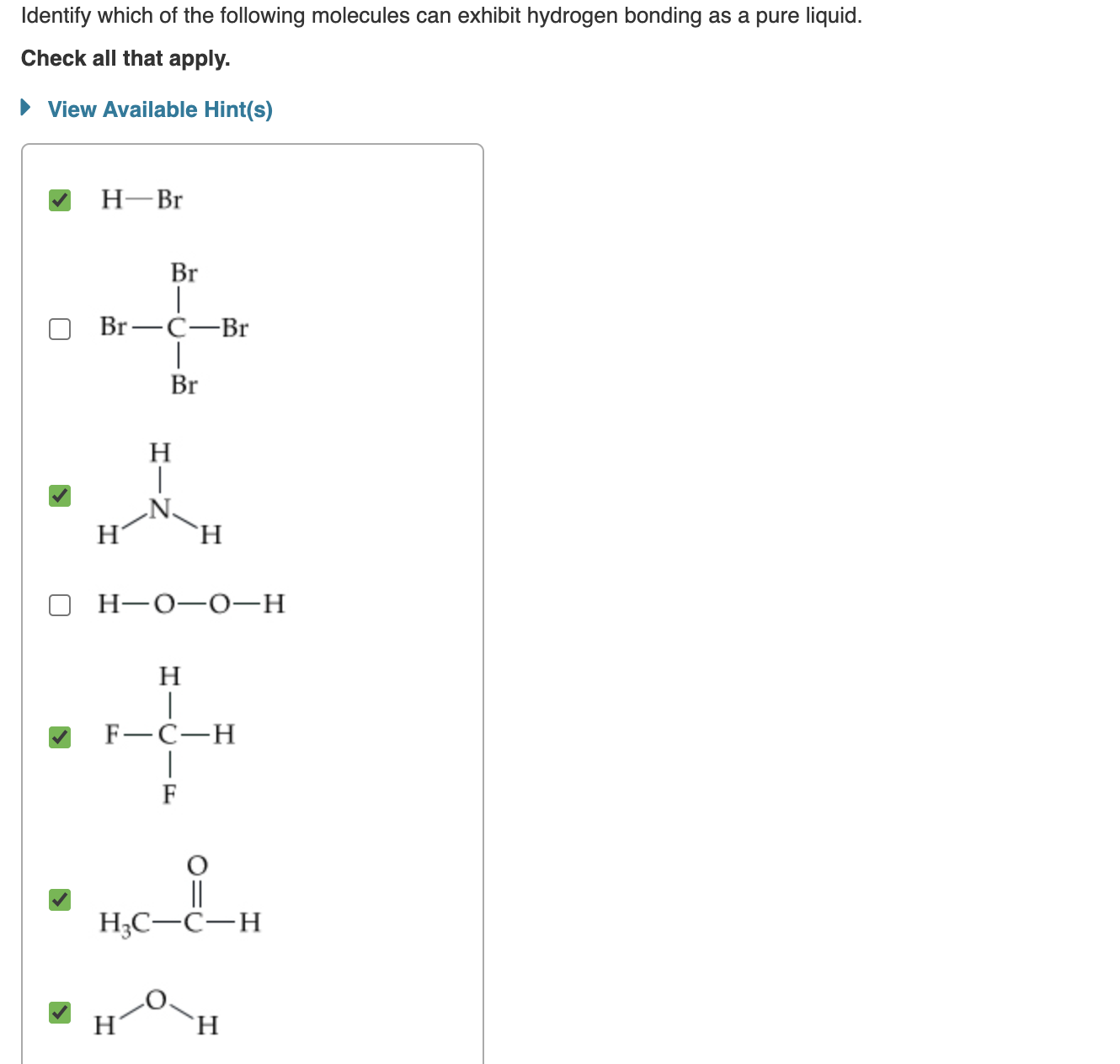 Solved Identify Which Of The Following Molecules Can Exhibit | Chegg.com