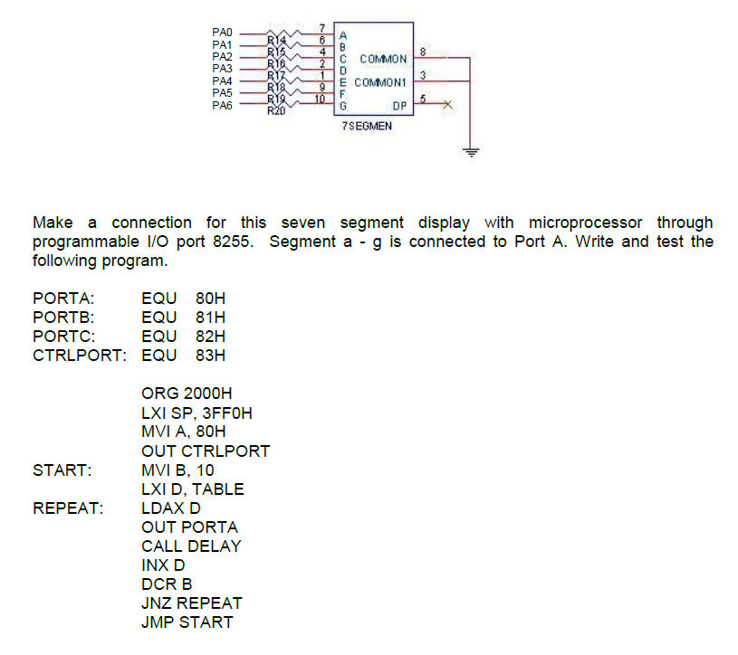 In this lab session, you will interface the 8085 | Chegg.com
