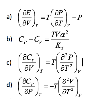 Solved Derive the following thermodynamic equations and | Chegg.com