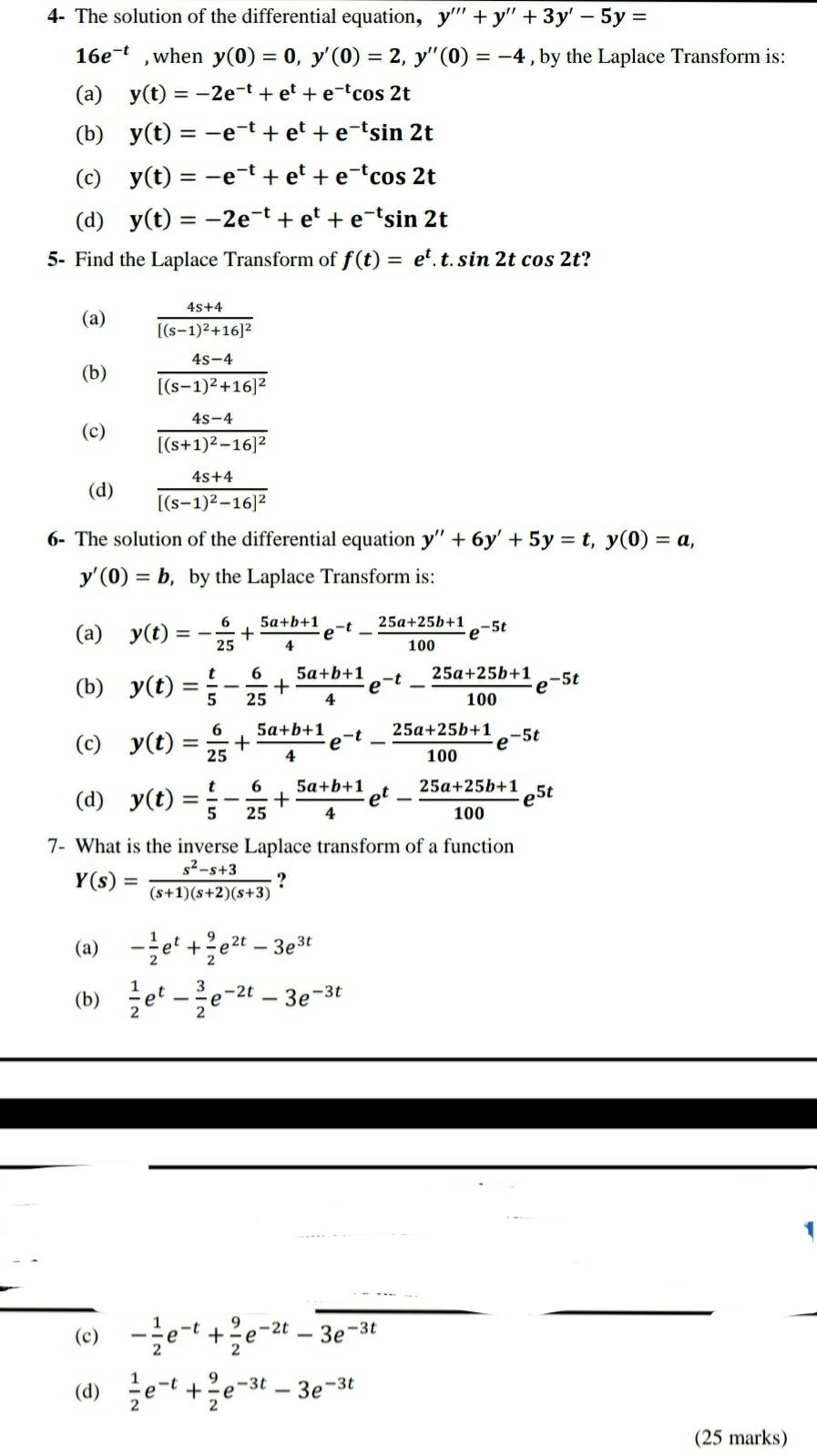Solved 4 The Solution Of The Differential Equation Y Chegg Com