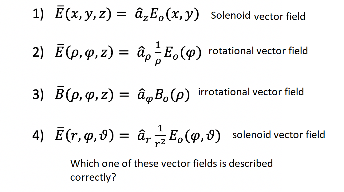 1 E X Y Z A E X Y Solenoid Vector Field 2 Chegg Com