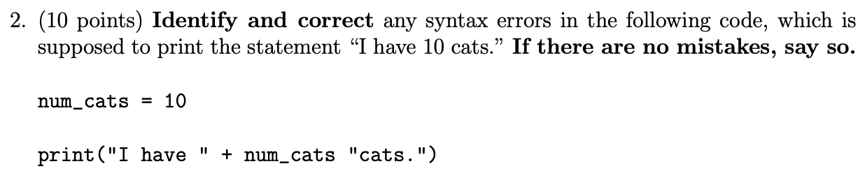 Solved 1. (10 points) Determine the value of the variable | Chegg.com