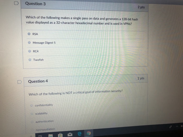 Solved D | Question 3 2 pts Which of the following makes a | Chegg.com