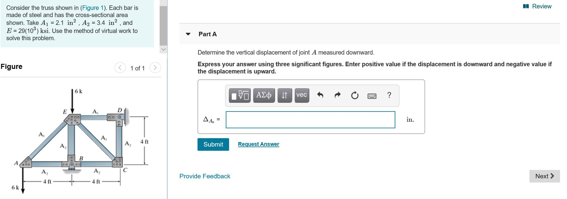 Solved I Review Consider the truss shown in (Figure 1). Each | Chegg.com