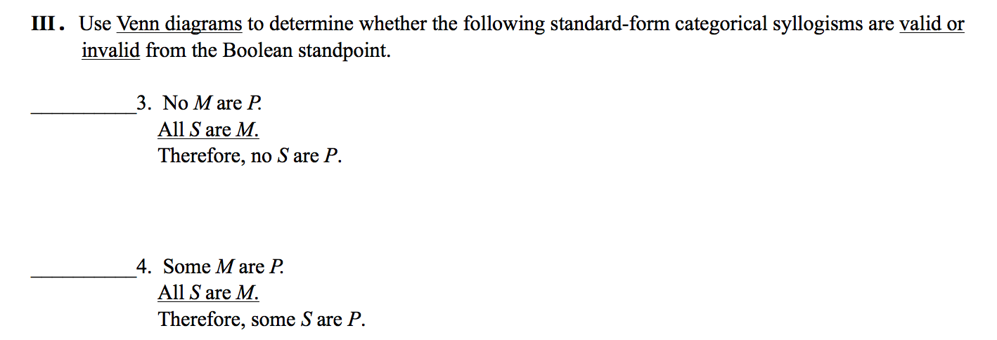 Solved III. Use Venn diagrams to determine whether the | Chegg.com
