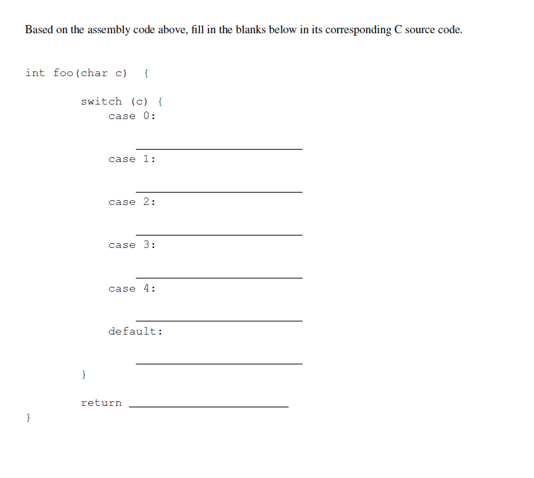 Solved Problem 3: Consider The Following Assembly Code For A | Chegg.com