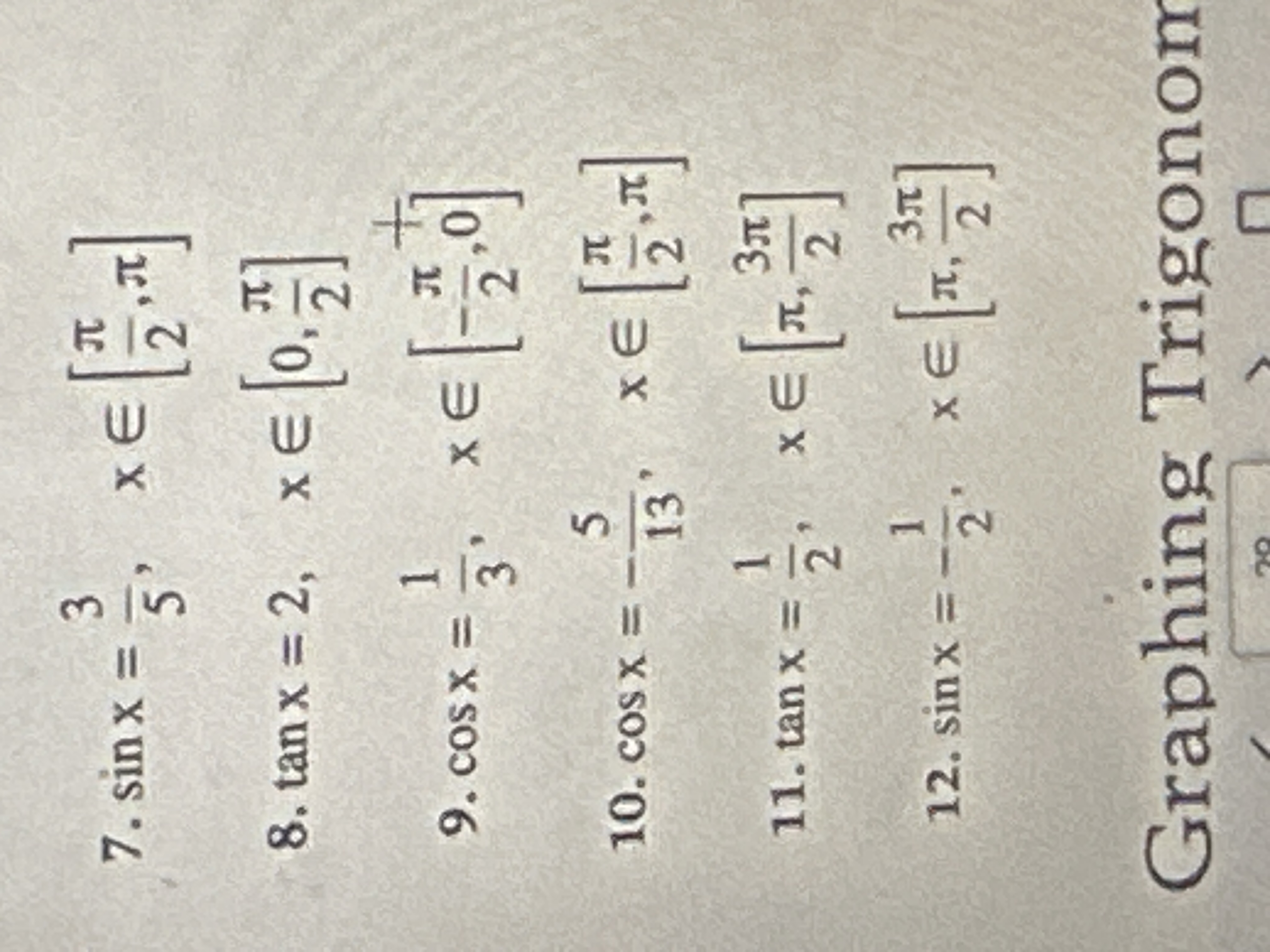 biết cosx =- 12 13 pi x 3pi 2