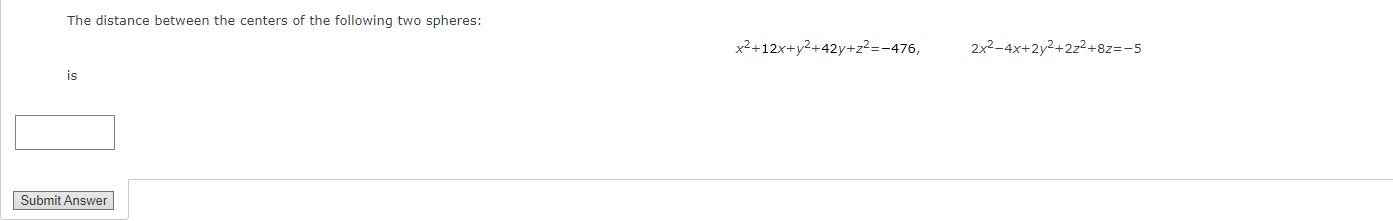 Solved The distance between the centers of the following two | Chegg.com