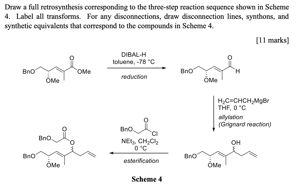 [Solved]: Draw a full retrosynthesis corresponding to the