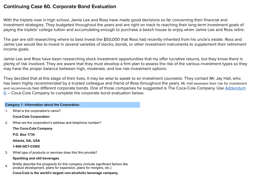 case study on corporate bonds